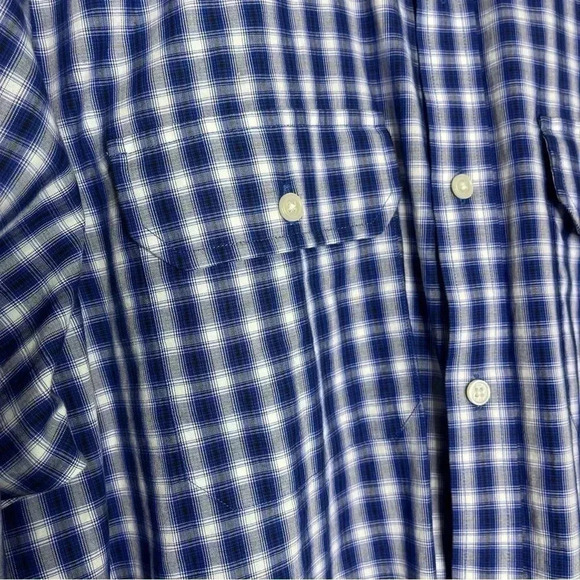 Michael Kors Men's Long Sleeve Blue Plaid Button Up Shirt Size XL - Picture 6 of 11